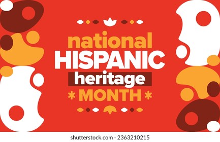 National Hispanic Heritage Month. Celebrate annual in September and October in United States. Hispanic and Latino Americans culture. Poster, card, banner and tradition pattern. Vector illustration