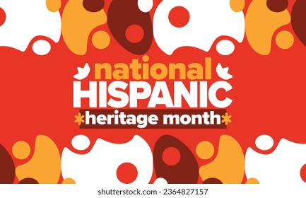 National Hispanic Heritage Month. Celebrate annual in September and October in United States. Hispanic and Latino Americans culture. Poster, card, banner and tradition pattern. Vector illustration
