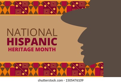 National Hispanic Heritage Month celebrated from 15 September to 15 October USA. Chilian and Latino American poncho ornament vector for greeting card, banner, poster and background. 