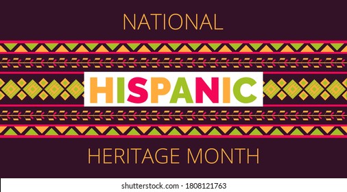 National Hispanic Heritage Month celebrated from 15 September to 15 October USA. Latino American poncho ornament vector for greeting card, banner, poster and background.