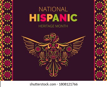 National Hispanic Heritage Month celebrated from 15 September to 15 October USA. Latino American poncho ornament vector for greeting card, banner, poster and background.