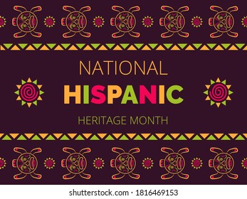 National Hispanic Heritage Month celebrated from 15 September to 15 October USA. Latino American poncho ornament vector for greeting card, banner, poster and background.