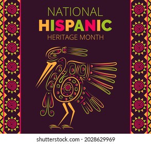 National Hispanic Heritage Month gefeiert vom 15. September bis 15. Oktober USA. Latino American poncho Ornament Vektor für Grußkarte, Banner, Poster und Hintergrund.