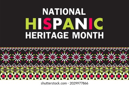 National Hispanic Heritage Month celebrated from 15 September to 15 October USA. Latino American poncho ornament vector for greeting card, banner, poster and background.  Colorful cover illustration.