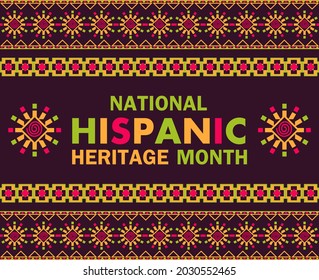 National Hispanic Heritage Month celebrated from 15 September to 15 October USA. Latino American poncho ornament vector for greeting card, banner, poster and background.