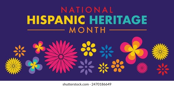 Nationaler Hispanic Heritage Month gefeiert vom 15. September bis 15. Oktober USA. Latino American Papel Picado Muster Hintergrund für Grußkarte, Banner, Poster und Hintergrund.