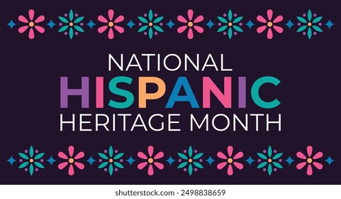 National Hispanic Heritage Month celebrated from 15 September to 15 October USA.  for greeting card, banner, poster and background.