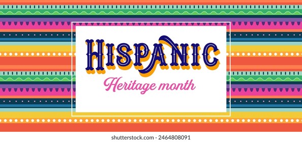 In: National Hispanic Heritage Month Celebration. Hintergrund, Banner und Blumenkarton. Buntes Konzept Design Blumenmuster. Vektorillustration