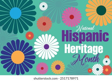 National Hispanic Heritage Month Design With colourful flower