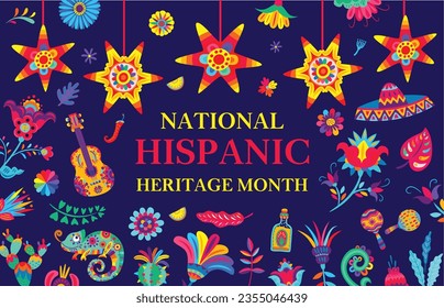 National hispanic heritage month festival illustration