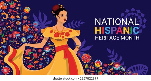 National hispanic heritage month festival illustration