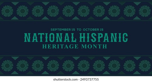 National Hispanic heritage month festival poster, vector flyer illustration