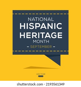 National Hispanic Heritage Month, held on September