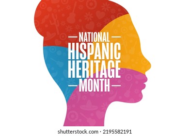 National Hispanic Heritage Month. Holiday concept. Template for background, banner, card, poster with text inscription. Vector EPS10 illustration