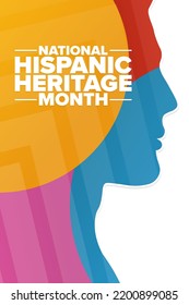 National Hispanic Heritage Month. Holiday concept. Template for background, banner, card, poster with text inscription. Vector EPS10 illustration