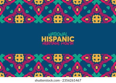 National Hispanic Heritage Month. Hispanic and Latino Americans culture. Background, poster, greeting card, banner design.