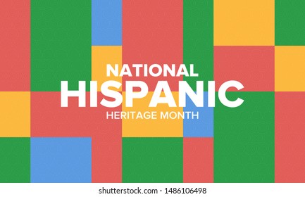 National Hispanic Heritage Month in September and October. Hispanic and Latino Americans culture. Celebrate annual in United States. Poster, card, banner and background. Vector illustration