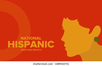 National Hispanic Heritage Month in September and October. Hispanic and Latino Americans culture. Celebrate annual in United States. Poster, card, banner and background. Vector illustration