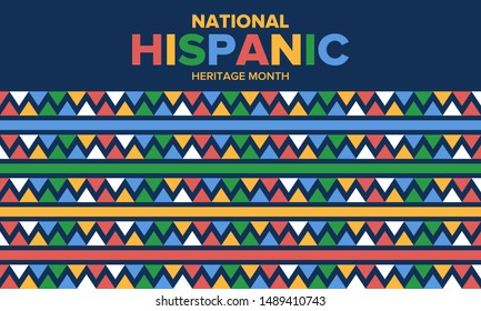 National Hispanic Heritage Month in September and October. Hispanic and Latino Americans culture. Celebrate annual in United States. Poster, card, banner and background. Vector illustration