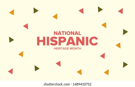 National Hispanic Heritage Month in September and October. Hispanic and Latino Americans culture. Celebrate annual in United States. Poster, card, banner and background. Vector illustration