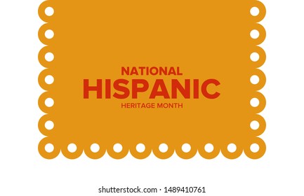 National Hispanic Heritage Month in September and October. Hispanic and Latino Americans culture. Celebrate annual in United States. Poster, card, banner and background. Vector illustration