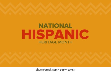 National Hispanic Heritage Month In September And October. Hispanic And Latino Americans Culture. Celebrate Annual In United States. Poster, Card, Banner And Background. Vector Illustration