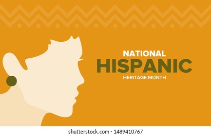 National Hispanic Heritage Month in September and October. Hispanic and Latino Americans culture. Celebrate annual in United States. Poster, card, banner and background. Vector illustration