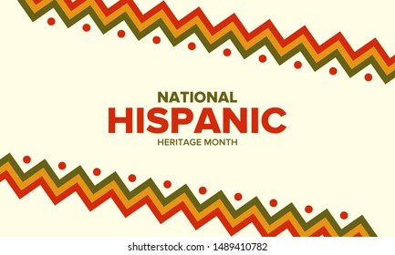 National Hispanic Heritage Month in September and October. Hispanic and Latino Americans culture. Celebrate annual in United States. Poster, card, banner and background. Vector illustration