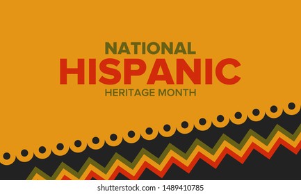 National Hispanic Heritage Month in September and October. Hispanic and Latino Americans culture. Celebrate annual in United States. Poster, card, banner and background. Vector illustration