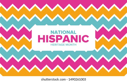 National Hispanic Heritage Month in September and October. Hispanic and Latino Americans culture. Celebrate annual in United States. Poster, card, banner and background. Vector illustration