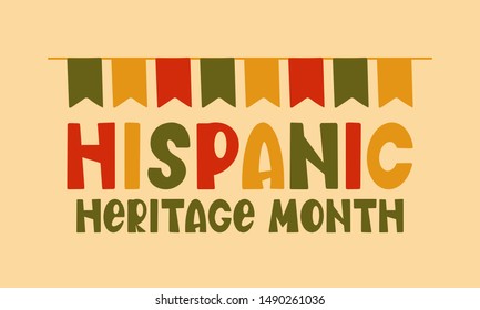 National Hispanic Heritage Month in September and October. Hispanic and Latino Americans culture. Celebrate annual in United States. Poster, card, banner and background. Vector illustration