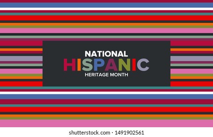National Hispanic Heritage Month in September and October. Hispanic and Latino Americans culture. Celebrate annual in United States. Poster, card, banner and background. Vector illustration
