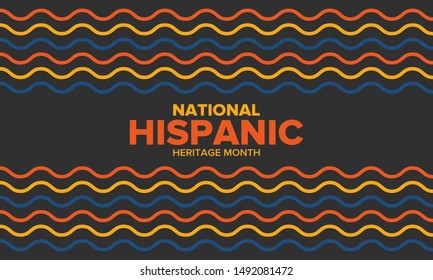 National Hispanic Heritage Month in September and October. Hispanic and Latino Americans culture. Celebrate annual in United States. Poster, card, banner and background. Vector illustration