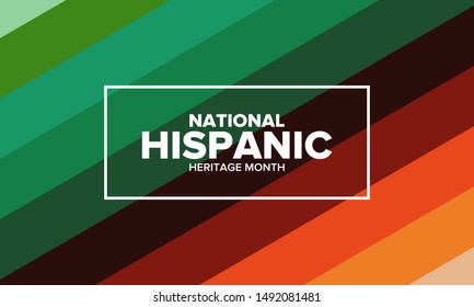 National Hispanic Heritage Month in September and October. Hispanic and Latino Americans culture. Celebrate annual in United States. Poster, card, banner and background. Vector illustration