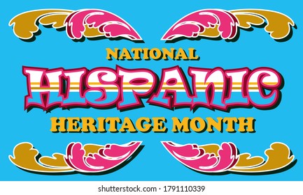 National Hispanic Heritage Month September 15 - October 15. Hispanic and Latino Americans culture. Background, poster, greeting card, banner design. Vector EPS 10