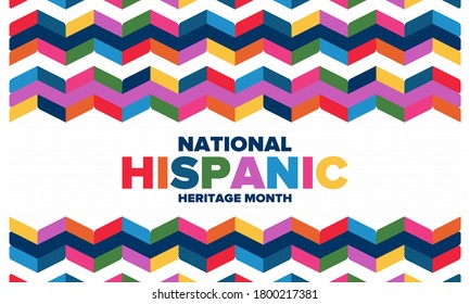 National Hispanic Heritage Month in September and October. Hispanic and Latino Americans culture. Celebrate annual in United States. Poster, card, banner and background. Vector illustration