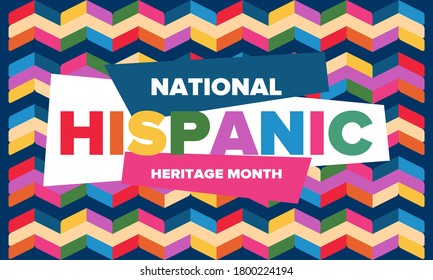 National Hispanic Heritage Month in September and October. Hispanic and Latino Americans culture. Celebrate annual in United States. Poster, card, banner and background. Vector illustration