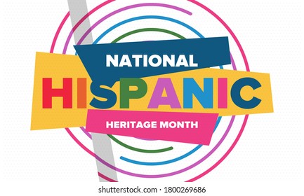 National Hispanic Heritage Month in September and October. Hispanic and Latino Americans culture. Celebrate annual in United States. Poster, card, banner and background. Vector illustration