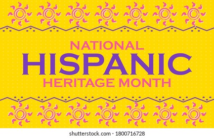 National Hispanic Heritage Month September 15 - October 15. Hispanic and Latino Americans culture. Background, poster, greeting card, banner design. Vector EPS 10
