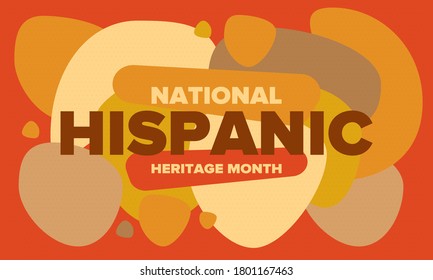 National Hispanic Heritage Month in September and October. Hispanic and Latino Americans culture. Celebrate annual in United States. Poster, card, banner and background. Vector illustration