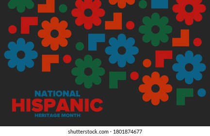 National Hispanic Heritage Month in September and October. Hispanic and Latino Americans culture. Celebrate annual in United States. Poster, card, banner and background. Vector illustration