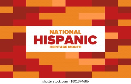 National Hispanic Heritage Month in September and October. Hispanic and Latino Americans culture. Celebrate annual in United States. Poster, card, banner and background. Vector illustration