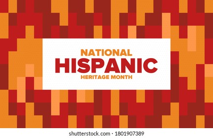 National Hispanic Heritage Month in September and October. Hispanic and Latino Americans culture. Celebrate annual in United States. Poster, card, banner and background. Vector illustration