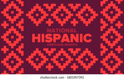 National Hispanic Heritage Month in September and October. Hispanic and Latino Americans culture. Celebrate annual in United States. Poster, card, banner and background. Vector illustration