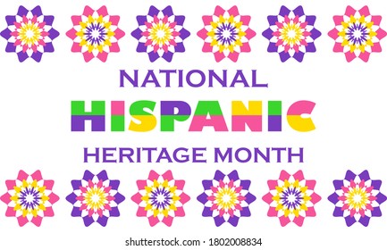 National Hispanic Heritage Month September 15 - October 15. Hispanic and Latino Americans culture. Background, poster, greeting card, banner design. Vector EPS 10
