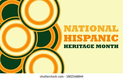 National Hispanic Heritage Month September 15 - October 15. Hispanic and Latino Americans culture. Background, poster, greeting card, banner design. Vector EPS 10
