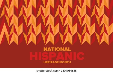 National Hispanic Heritage Month in September and October. Hispanic and Latino Americans culture. Celebrate annual in United States. Poster, card, banner and background. Vector illustration