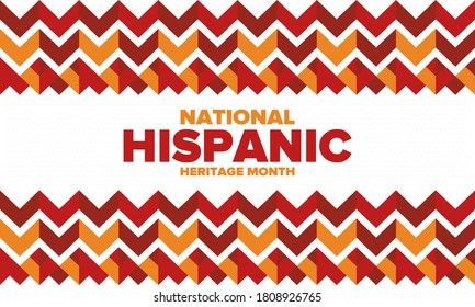 National Hispanic Heritage Month in September and October. Hispanic and Latino Americans culture. Celebrate annual in United States. Poster, card, banner and background. Vector illustration