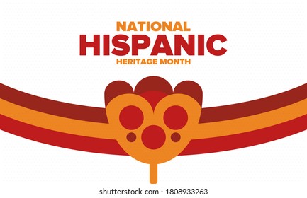 National Hispanic Heritage Month in September and October. Hispanic and Latino Americans culture. Celebrate annual in United States. Poster, card, banner and background. Vector illustration