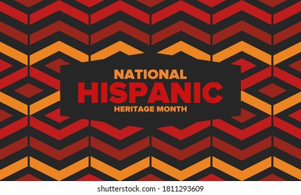 National Hispanic Heritage Month in September and October. Hispanic and Latino Americans culture. Celebrate annual in United States. Poster, card, banner and background. Vector illustration